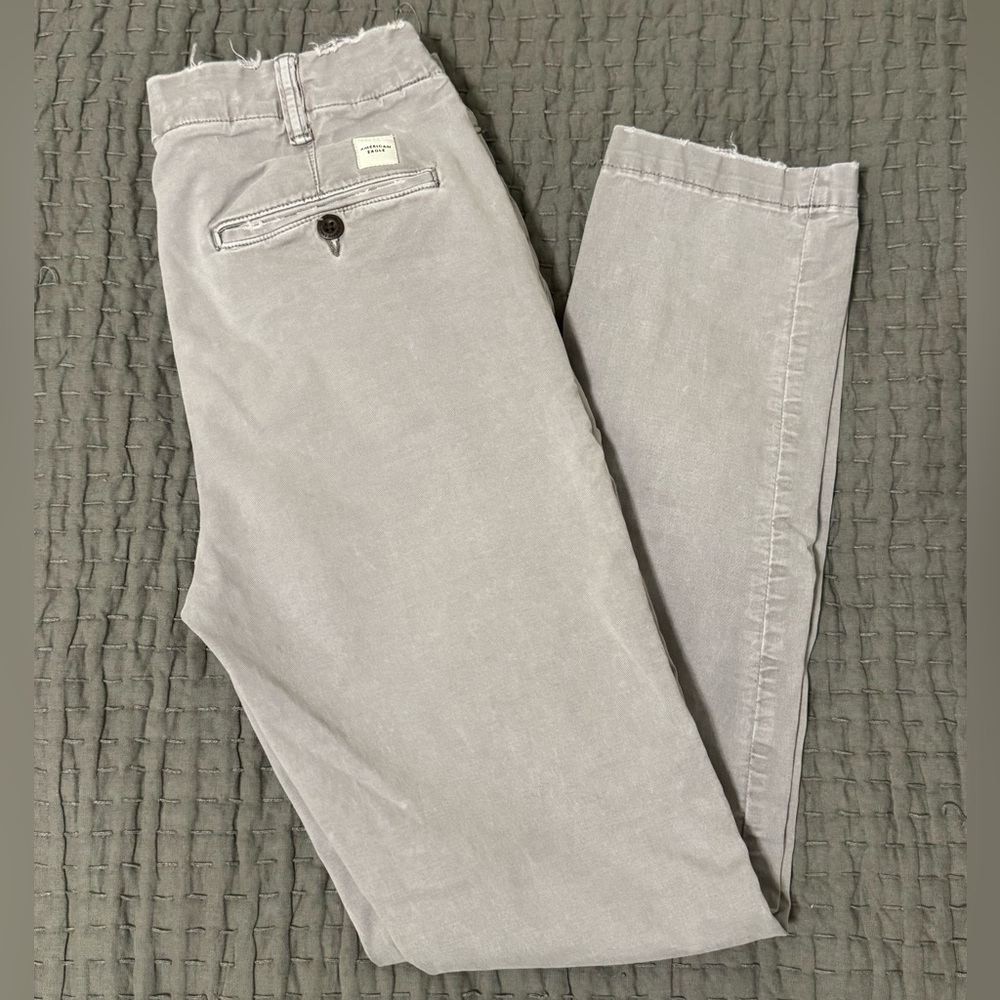 American Eagle Mens Slim Lived-in Khaki Chino Gray Pants